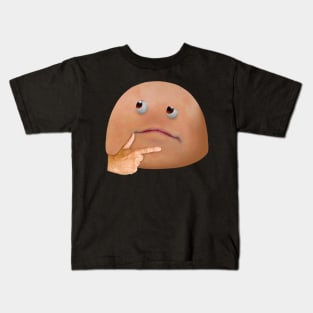 Weird Realistic Thinking Emoji Kids T-Shirt